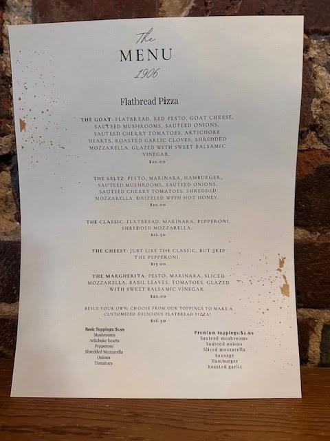 The 1906 Wine Bar & Pub Menu image 2