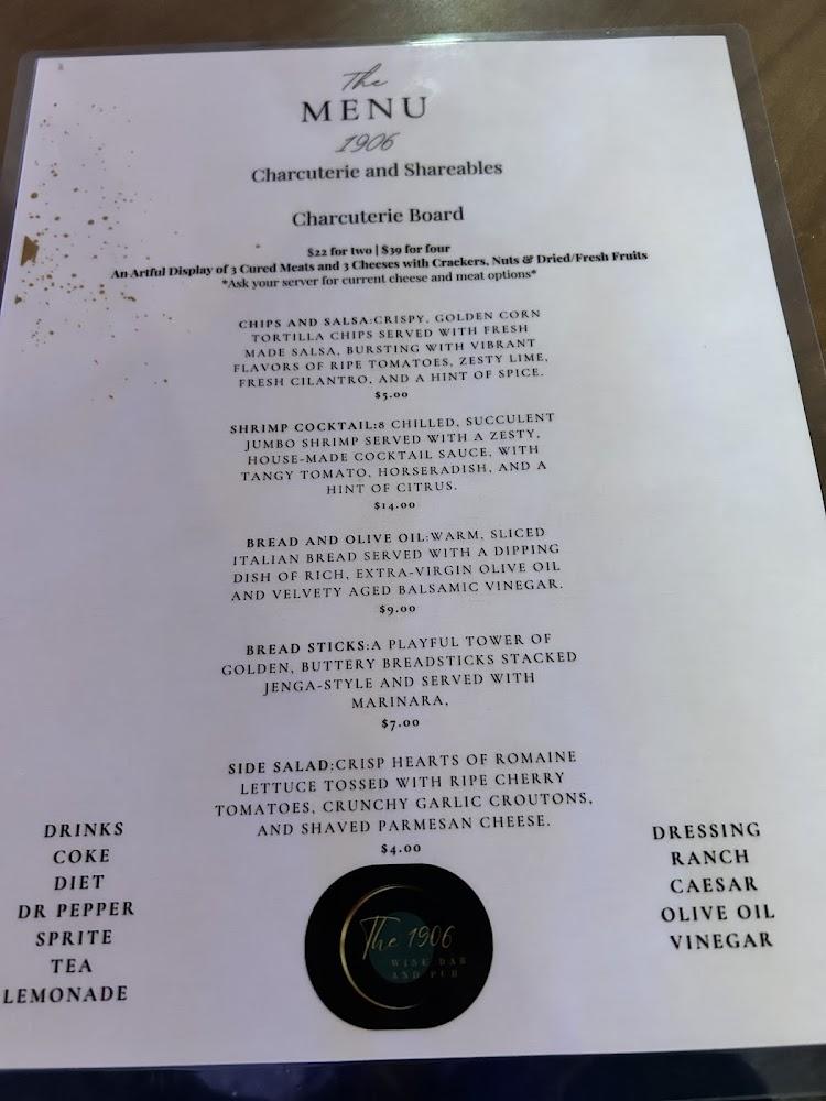 The 1906 Wine Bar & Pub Menu image 3